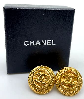 red round coco chanel earrings|Coco Chanel earrings for sale.